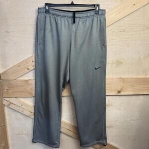 Nike Joggers Track Pants Men XL Gray Therma Fit Sweatpants Fleece Swoosh